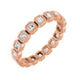 Sapphire Row Lab-Grown Diamond Asscher Station Band - 14K Rose Gold, 2 × 2 mm, 7