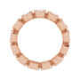 Sapphire Row Lab-Grown Diamond Asscher Station Band - 14K Rose Gold, 3 × 3 mm, 6 (view 2)