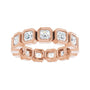 Sapphire Row Lab-Grown Diamond Asscher Station Band - 14K Rose Gold, 3 × 3 mm, 6 (view 3)