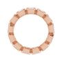 Sapphire Row Lab-Grown Diamond Asscher Station Band - 14K Rose Gold, 3 × 3 mm, 5.5 (view 2)