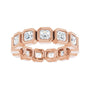 Sapphire Row Lab-Grown Diamond Asscher Station Band - 14K Rose Gold, 3 × 3 mm, 5.5 (view 3)