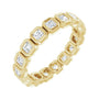 Sapphire Row Lab-Grown Diamond Asscher Station Band - 14K Yellow Gold, 2 × 2 mm, 5