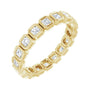 Sapphire Row Lab-Grown Diamond Asscher Station Band - 14K Yellow Gold, 2 × 2 mm, 6
