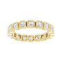 Sapphire Row Lab-Grown Diamond Asscher Station Band - 14K Yellow Gold, 2 × 2 mm, 6 (view 3)
