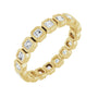 Sapphire Row Lab-Grown Diamond Asscher Station Band - 14K Yellow Gold, 2 × 2 mm, 7
