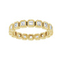 Sapphire Row Lab-Grown Diamond Asscher Station Band - 14K Yellow Gold, 2 × 2 mm, 7 (view 3)