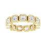 Sapphire Row Lab-Grown Diamond Asscher Station Band - 14K Yellow Gold, 3 × 3 mm, 6 (view 3)