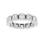 Sapphire Row Lab-Grown Diamond Asscher Station Band - 14K White Gold, 3 × 3 mm, 7 (view 3)
