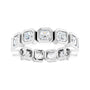 Sapphire Row Lab-Grown Diamond Asscher Station Band - 14K White Gold, 3 × 3 mm, 5.5 (view 3)