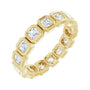 Sapphire Row Lab-Grown Diamond Asscher Station Band - 14K Yellow Gold, 2.5 × 2.5 mm, 5