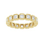 Sapphire Row Lab-Grown Diamond Asscher Station Band - 14K Yellow Gold, 2.5 × 2.5 mm, 7 (view 3)