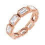 Sapphire Row Lab-Grown Diamond Emerald-Cut Station Band - 10K Rose Gold, 8