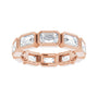 Sapphire Row Lab-Grown Diamond Emerald-Cut Station Band - 14K Rose Gold, 6 (view 3)