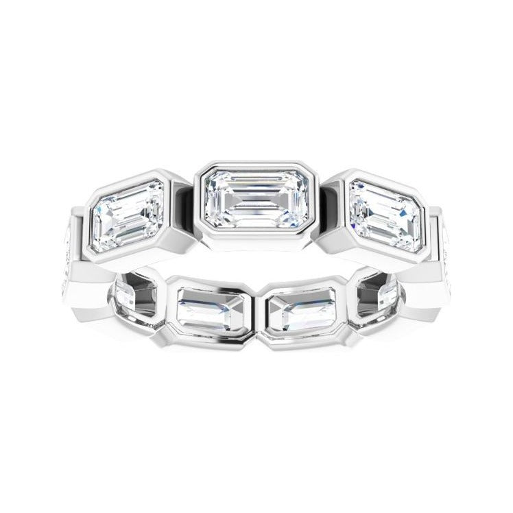Sapphire Row Lab-Grown Diamond Emerald-Cut Station Band - 10K White Gold, 5.25 (view 3)