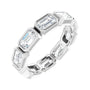 Sapphire Row Lab-Grown Diamond Emerald-Cut Station Band - 10K White Gold, 6.75