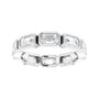 Sapphire Row Lab-Grown Diamond Emerald-Cut Station Band - 10K White Gold, 7.25 (view 3)