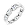 Sapphire Row Lab-Grown Diamond Emerald-Cut Station Band - 10K White Gold, 8.25