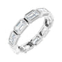 Sapphire Row Lab-Grown Diamond Emerald-Cut Station Band - 10K White Gold, 8.75