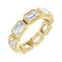 Sapphire Row Lab-Grown Diamond Emerald-Cut Station Band - 10K Yellow Gold, 4.5