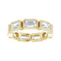 Sapphire Row Lab-Grown Diamond Emerald-Cut Station Band - 10K Yellow Gold, 4.5 (view 3)