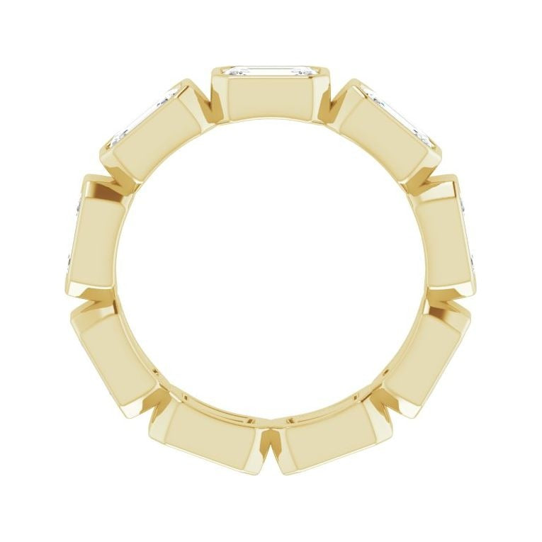 Sapphire Row Lab-Grown Diamond Emerald-Cut Station Band - 10K Yellow Gold, 5.5 (view 2)