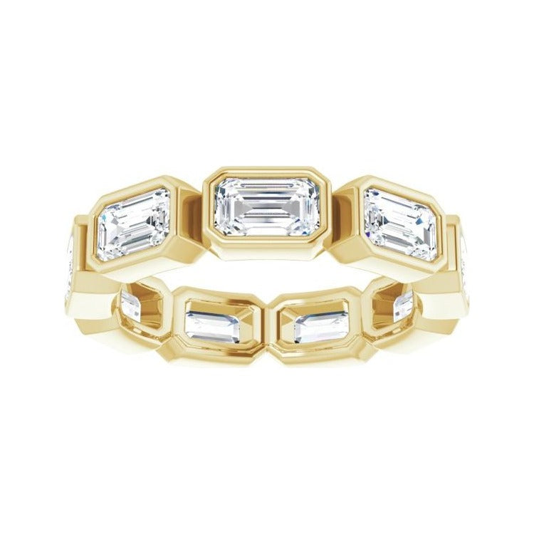 Sapphire Row Lab-Grown Diamond Emerald-Cut Station Band - 10K Yellow Gold, 5.5 (view 3)