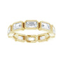 Sapphire Row Lab-Grown Diamond Emerald-Cut Station Band - 10K Yellow Gold, 7.5 (view 3)