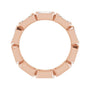 Sapphire Row Lab-Grown Diamond Emerald-Cut Station Band - 10K Rose Gold, 6.5 (view 2)