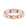 Sapphire Row Lab-Grown Diamond Emerald-Cut Station Band - 10K Rose Gold, 7.5 (view 3)