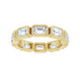 Sapphire Row Lab-Grown Diamond Emerald-Cut Station Band - 10K Yellow Gold, 7 (view 3)