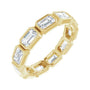 Sapphire Row Lab-Grown Diamond Emerald-Cut Station Band - 10K Yellow Gold, 9