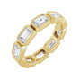 Sapphire Row Lab-Grown Diamond Emerald-Cut Station Band - 14K Yellow Gold, 7