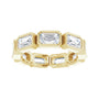 Sapphire Row Lab-Grown Diamond Emerald-Cut Station Band - 10K Yellow Gold, 4.75 (view 3)