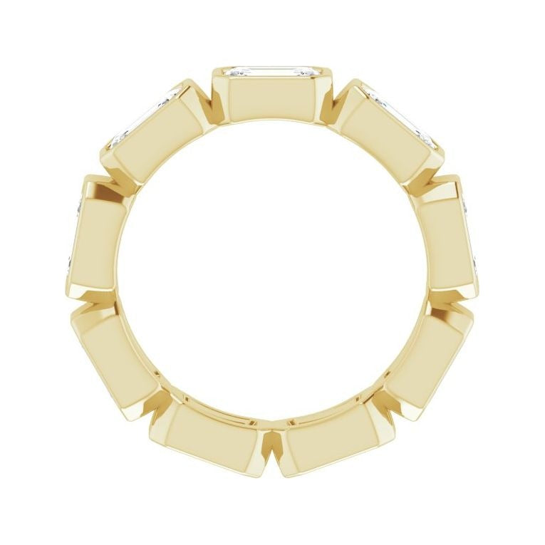 Sapphire Row Lab-Grown Diamond Emerald-Cut Station Band - 10K Yellow Gold, 5.25 (view 2)