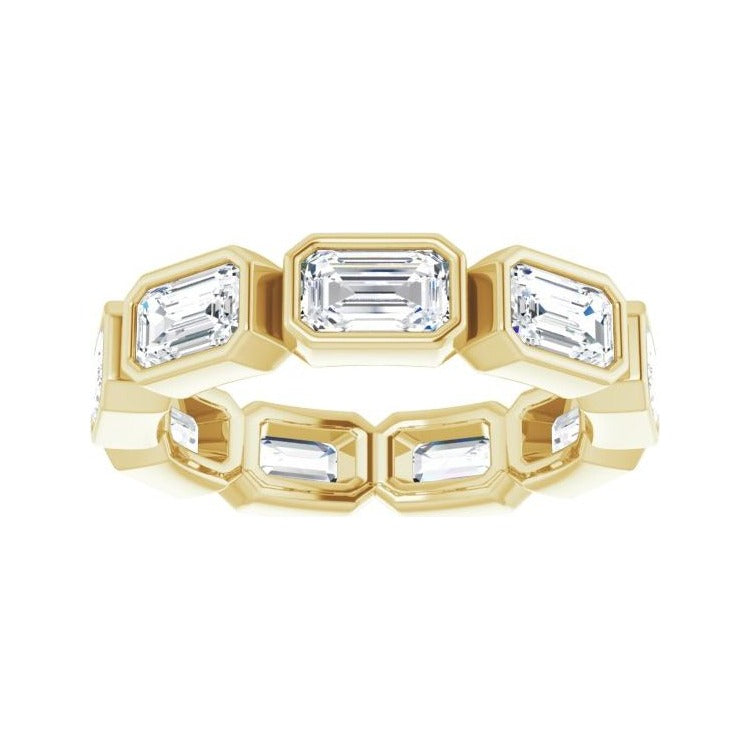 Sapphire Row Lab-Grown Diamond Emerald-Cut Station Band - 10K Yellow Gold, 5.25 (view 3)