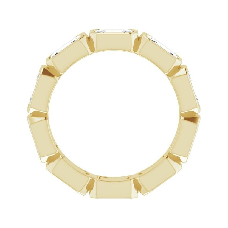Sapphire Row Lab-Grown Diamond Emerald-Cut Station Band - 10K Yellow Gold, 6.25 (view 2)