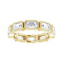 Sapphire Row Lab-Grown Diamond Emerald-Cut Station Band - 10K Yellow Gold, 6.25 (view 3)