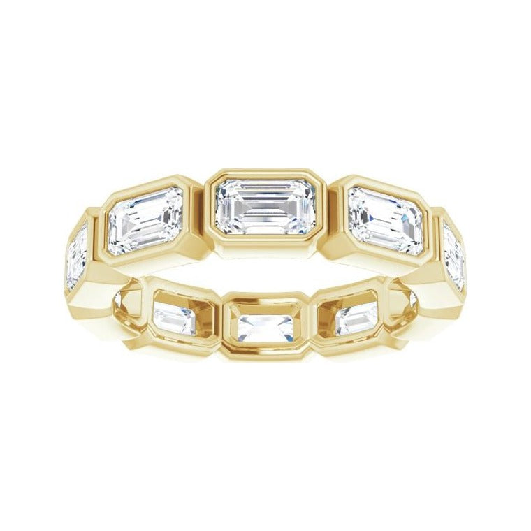 Sapphire Row Lab-Grown Diamond Emerald-Cut Station Band - 10K Yellow Gold, 6.25 (view 3)