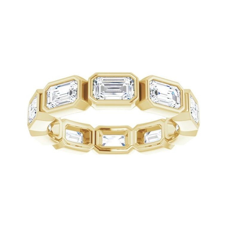 Sapphire Row Lab-Grown Diamond Emerald-Cut Station Band - 10K Yellow Gold, 7.25 (view 3)