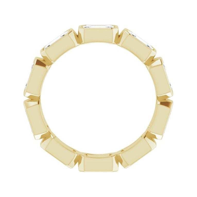 Sapphire Row Lab-Grown Diamond Emerald-Cut Station Band - 10K Yellow Gold, 7.75 (view 2)