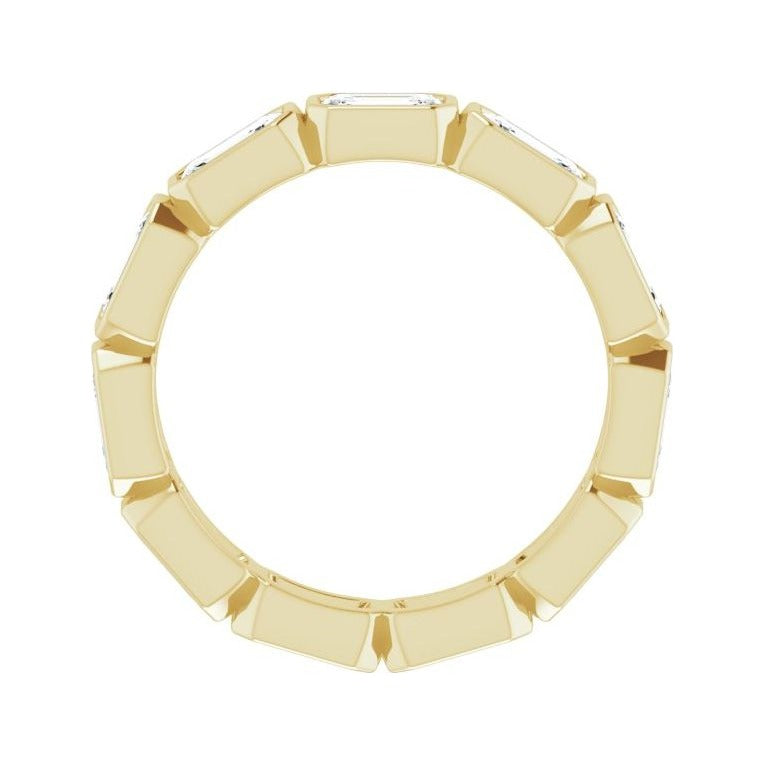 Sapphire Row Lab-Grown Diamond Emerald-Cut Station Band - 10K Yellow Gold, 8.25 (view 2)
