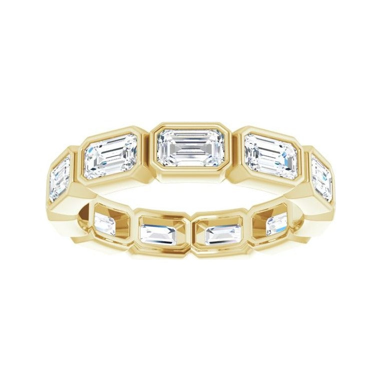 Sapphire Row Lab-Grown Diamond Emerald-Cut Station Band - 10K Yellow Gold, 8.25 (view 3)