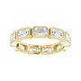 Sapphire Row Lab-Grown Diamond Emerald-Cut Station Band - 10K Yellow Gold, 8.75 (view 3)