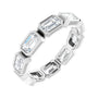 Sapphire Row Lab-Grown Diamond Emerald-Cut Station Band - 10K White Gold, 8