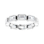 Sapphire Row Lab-Grown Diamond Emerald-Cut Station Band - 10K White Gold, 8 (view 3)