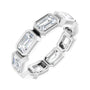 Sapphire Row Lab-Grown Diamond Emerald-Cut Station Band - 14K White Gold, 5
