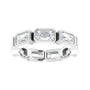 Sapphire Row Lab-Grown Diamond Emerald-Cut Station Band - 14K White Gold, 5 (view 3)