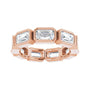 Sapphire Row Lab-Grown Diamond Emerald-Cut Station Band - 10K Rose Gold, 4.25 (view 3)
