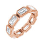 Sapphire Row Lab-Grown Diamond Emerald-Cut Station Band - 10K Rose Gold, 5.25
