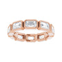 Sapphire Row Lab-Grown Diamond Emerald-Cut Station Band - 10K Rose Gold, 6.75 (view 3)